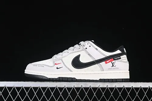 All categories Nk SB Dunk Series Nk SB Dunk Low High-end customized low-top sneakers Nike SB Dunk Low LV co-branded gray pig eight red and black hooks Anniversary high-end customized low-top casual sneakers CX5050-Y11